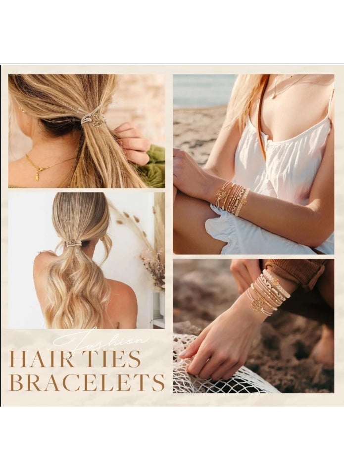 Pack of 10 Pcs Hair Elastic Bands,Fashionable Hair Elastics.Durable and Stretchable Hair Accessories - Image 5