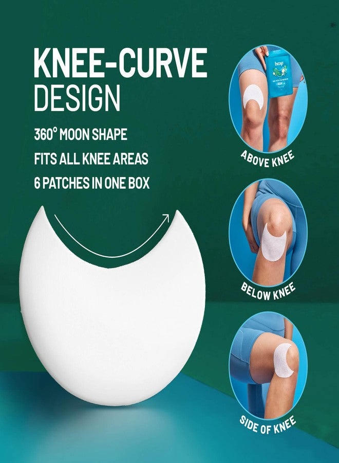 hoop Knee Patch for Pain Relief | White Curcumin & Boswellia Pain Relief Patches | Knee Curve Design for Flexible Fit | Pack of 6 - Image 3