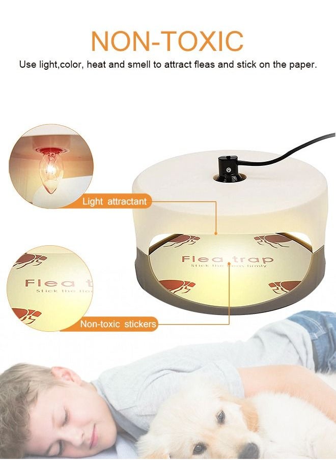 HomarKet Flea Trap, Sticky Dome Flea Trap with 2 Glue Discs & 2 Light Bulbs, Pest Control for Flea, Bed Bug, Moths, Mosquito, Fly, Ants, Cockroach  - Image 4