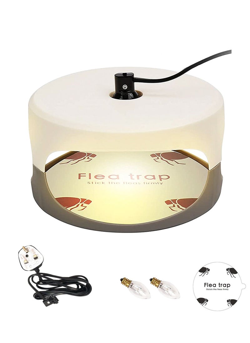 HomarKet Flea Trap, Sticky Dome Flea Trap with 2 Glue Discs & 2 Light Bulbs, Pest Control for Flea, Bed Bug, Moths, Mosquito, Fly, Ants, Cockroach  - Image 2