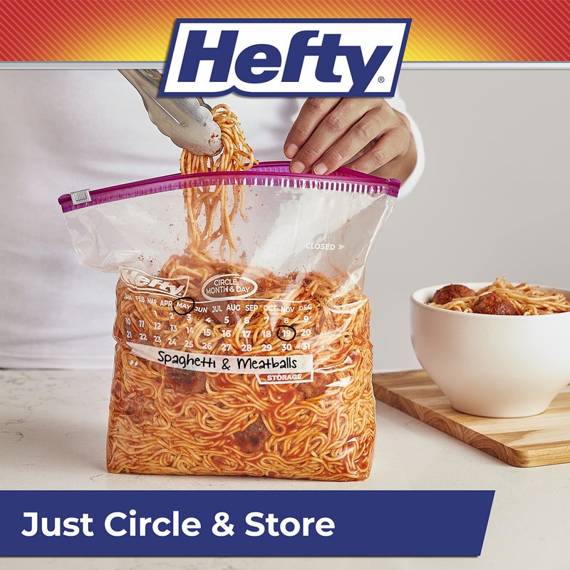 Hefty Slider Calendar Storage Bags, Gallon Size, 30 Count (Pack of 4), 120 Total - Image 5