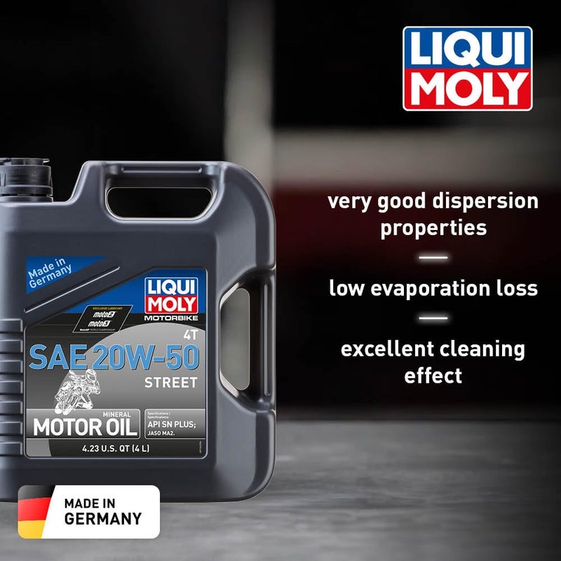 Liqui Moly Motorbike 4T SAE 20W-50 Street | 4 L | 4-Stroke Oil | SKU: 20064 - Image 2