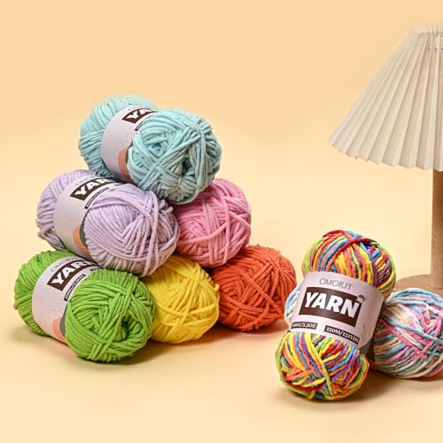 OMoiut 20 Pack 70.5oz/2624yds Bulky Multicolor Yarn Set, Plush Chenille Blanket Yarn for Crocheting, Fluffy Velvet Yarns for Crochet, Fuzzy Baby Yarns for Crocheting Soft, Crochet Amigurumi - Image 4