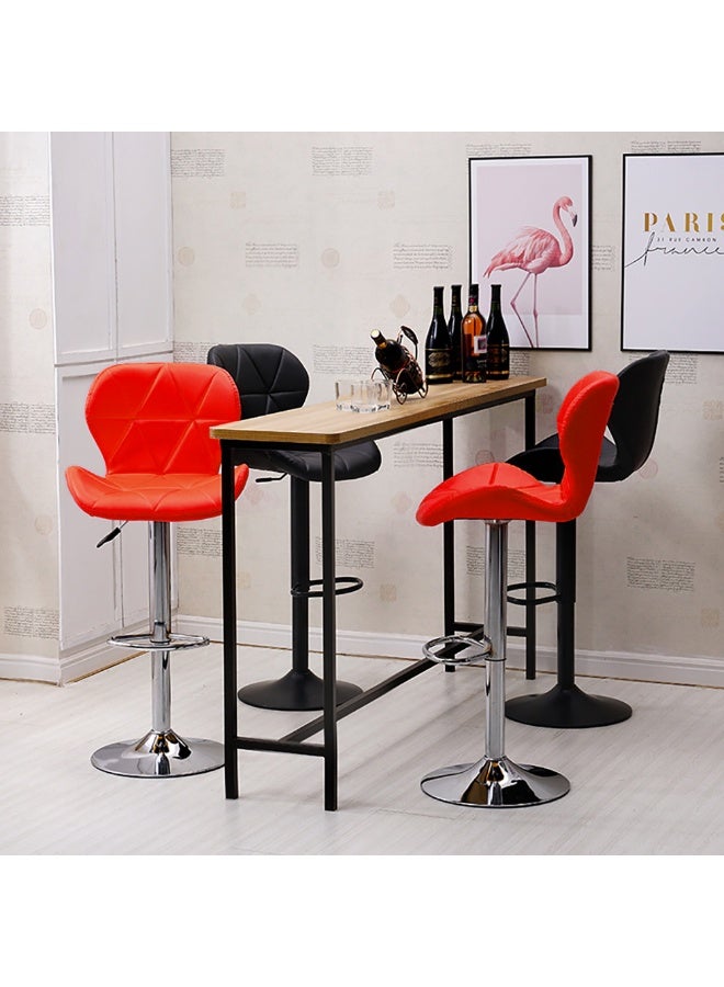 Generic Bar Stools Height Adjustable, PU Leather Padded Barstool with Back and Footrest, Counter Height Swivel High Chair for Kitchen and Dining (Orange)  - Image 3