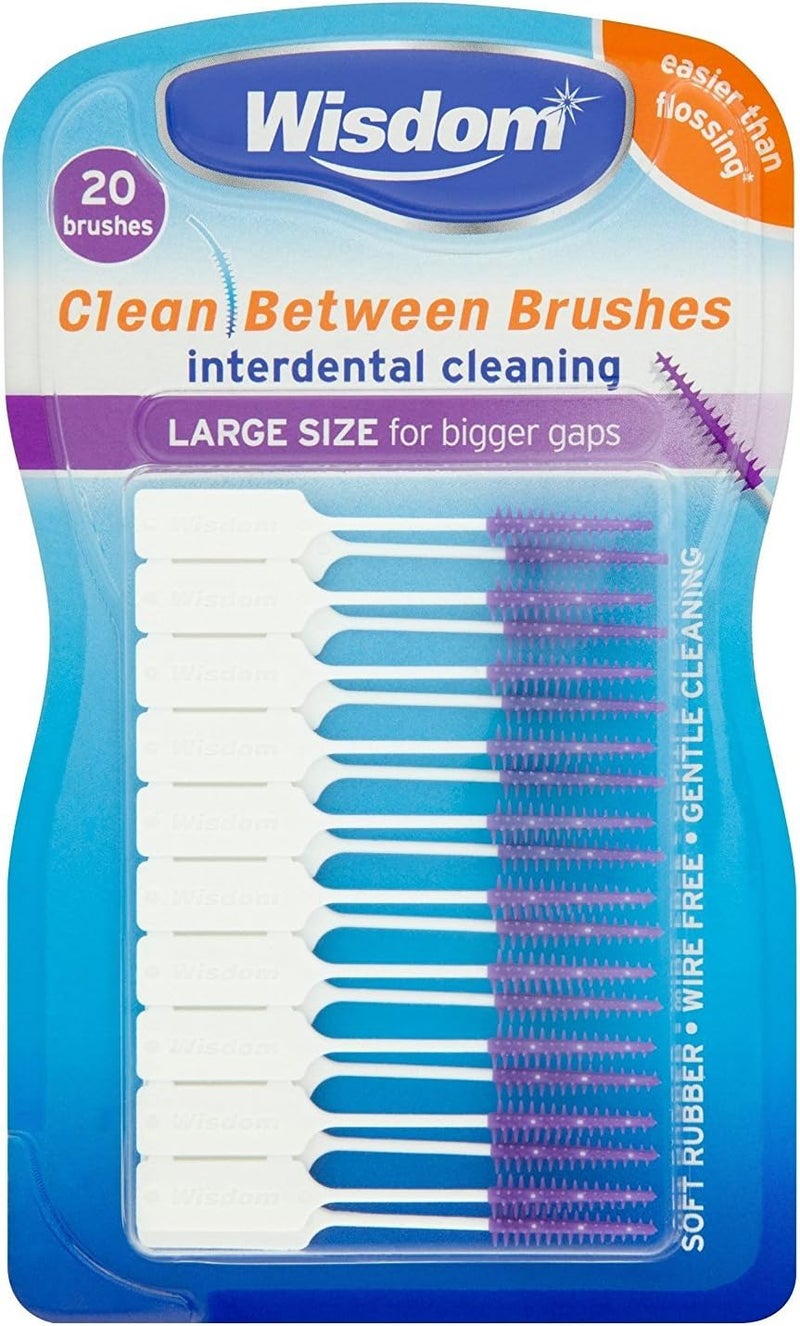 Wisdom Clean Between Purple Large Brushes Pack of 6 Total 120