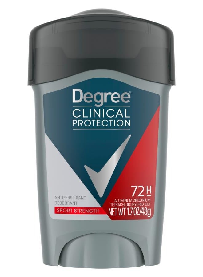 Degree Men Clinical Protection Prescription Strength Wetness Protection, Antiperspirant Deodorant Sport Strength 72H Soft Solid 48G - Image 1