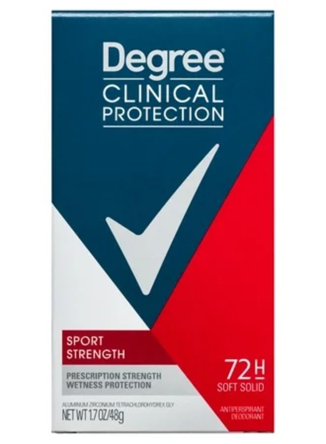 Degree Men Clinical Protection Prescription Strength Wetness Protection, Antiperspirant Deodorant Sport Strength 72H Soft Solid 48G - Image 2