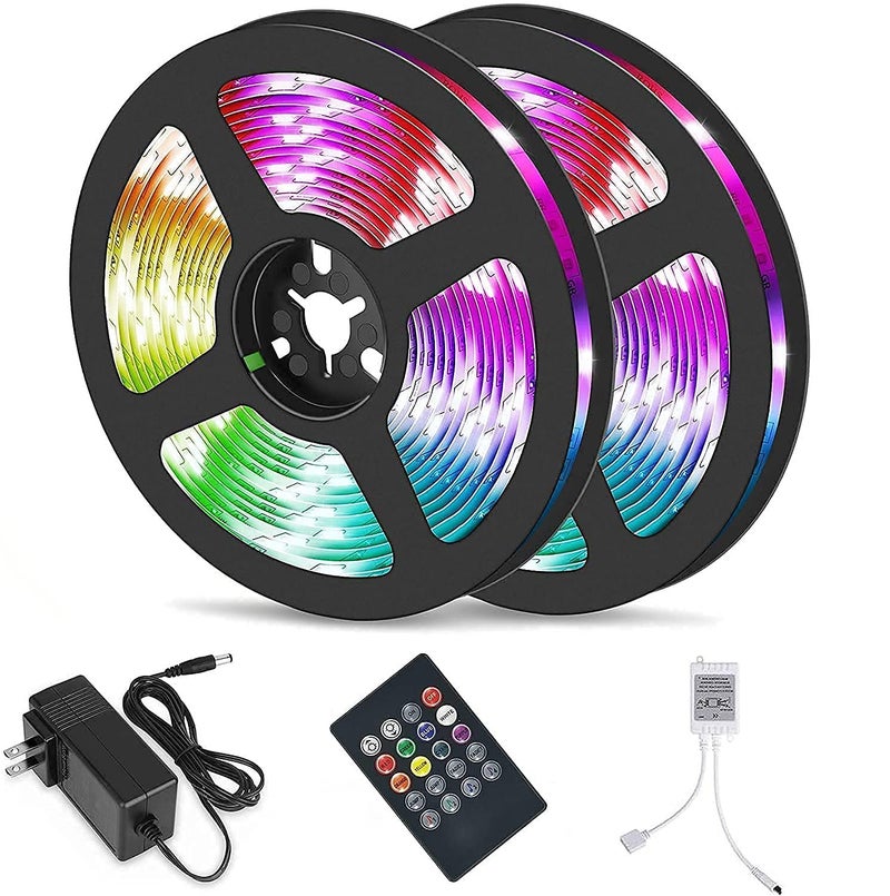 Velocious 3 Meter RGB Strip Light with 24 Button Remote Self Adhesive Complete Strip Light with Kit RGB Backlit tv Kit Ceiling Light Strip Multicolor - Image 1