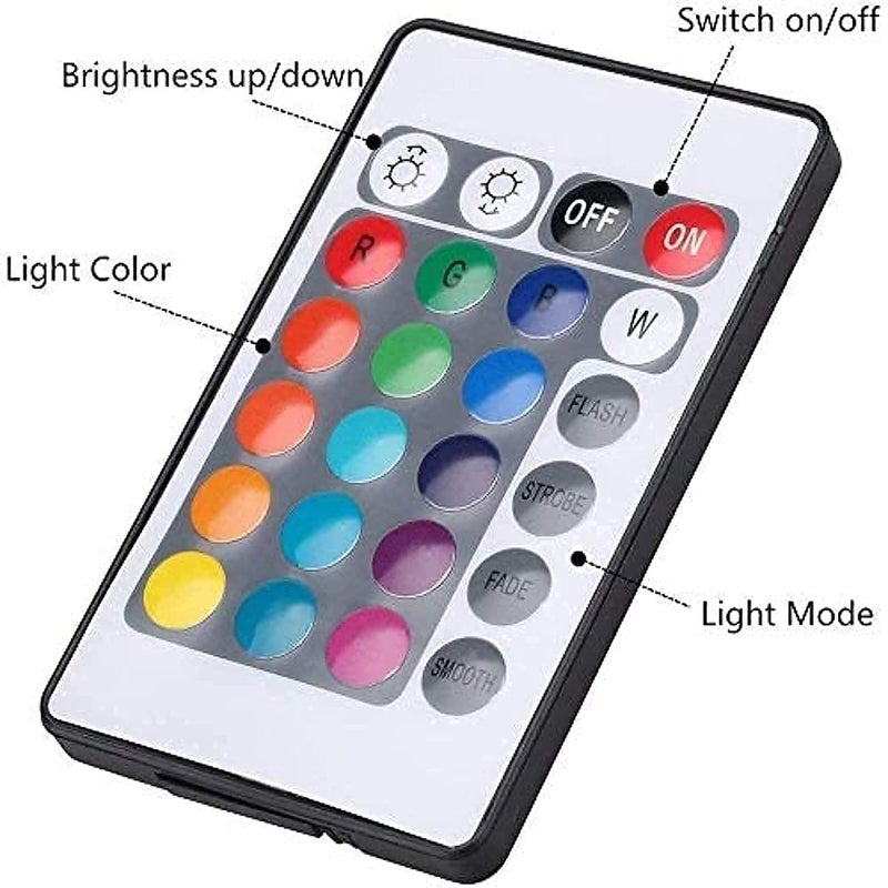 Velocious 3 Meter RGB Strip Light with 24 Button Remote Self Adhesive Complete Strip Light with Kit RGB Backlit tv Kit Ceiling Light Strip Multicolor - Image 2