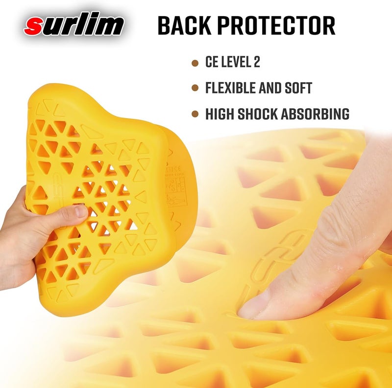 surlim Motorcycle Armor Insert Pads CE Level 2 Motorcycle Protector CE Armor for Motorcycle Jackets Pants (LAS-Back[CE Level 2]) - Image 2