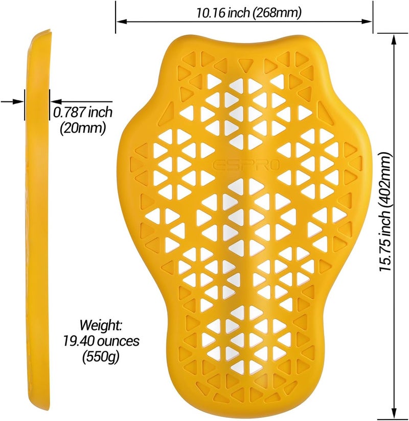 surlim Motorcycle Armor Insert Pads CE Level 2 Motorcycle Protector CE Armor for Motorcycle Jackets Pants (LAS-Back[CE Level 2]) - Image 4