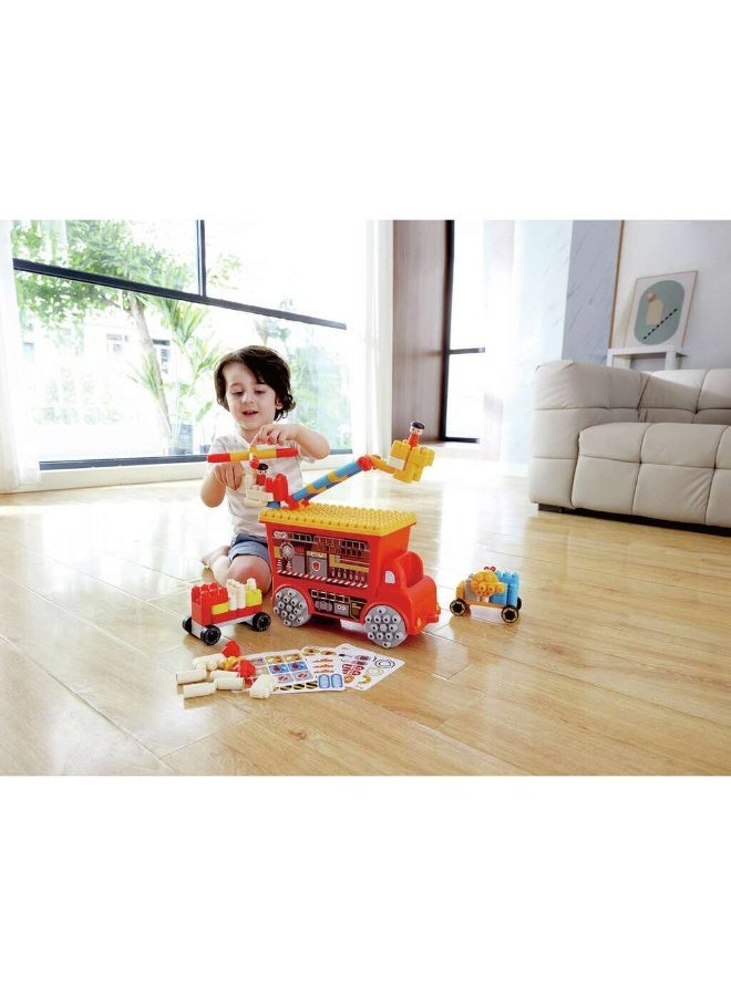 Hape مجموعة بناء شاحنة إنقاذ الحريق من هابي بولي إم (107 قطعة) - Image 3