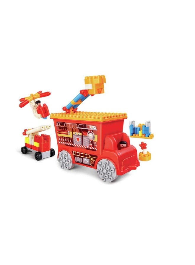 Hape مجموعة بناء شاحنة إنقاذ الحريق من هابي بولي إم (107 قطعة) - Image 4