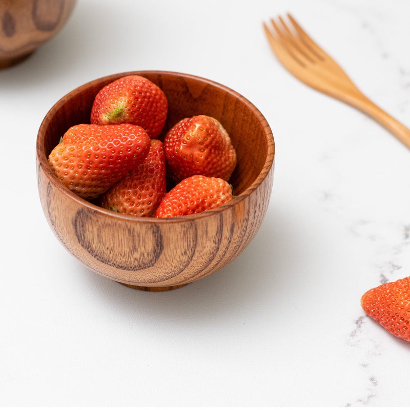 Cospring Handmade Wood Bowl, Mug, for Rice, Soup, Dip, Coffee, Tea, Decoration (2PCS Jujube Bowls, L: 5-1/8 inch Dia by 3-1/8 inch High) - Image 5