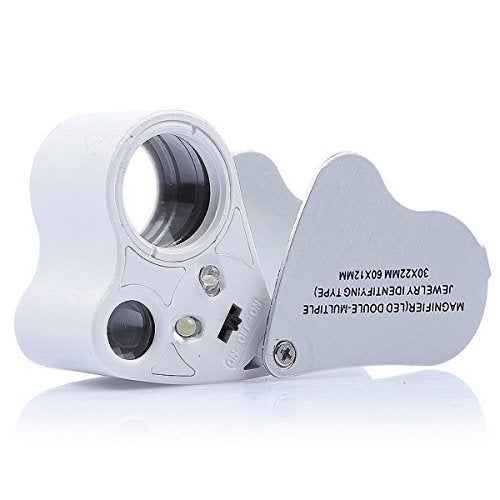 KINGMAS 2 Lens 30x 60x Illuminated Jewelry Eye Loupe Jewelers Magnifier Magnifying with LED Lighting - Image 1