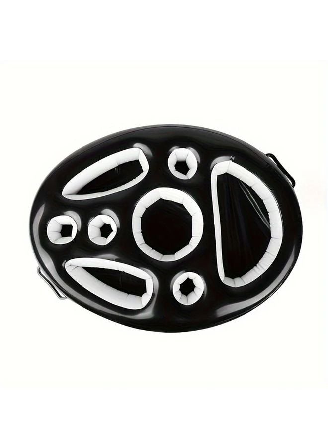 Inflatable Floating Bar with Cup Holders and Non Slip Surface Black and White - Image 5