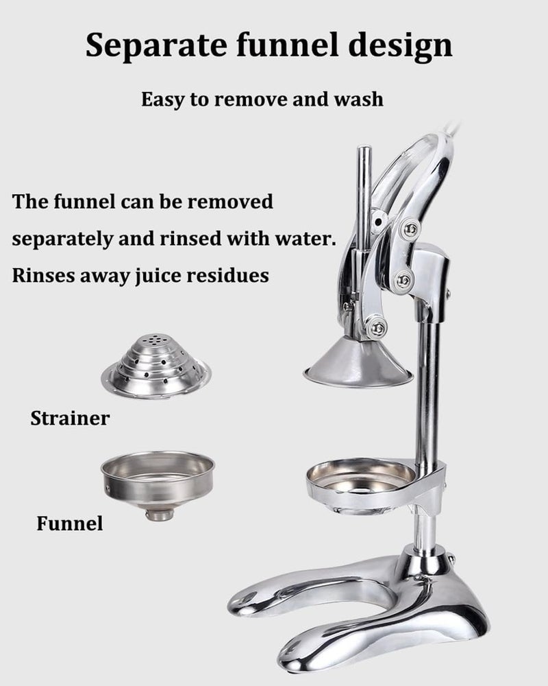 WHIPIN Manual Lemon Citrus Squeezer Commercial Orange Juice Squeezer Stainless Steel Fruit Press Manual Metal Juicer for Countertop Heavy Duty Pomegranate Press  - Image 5