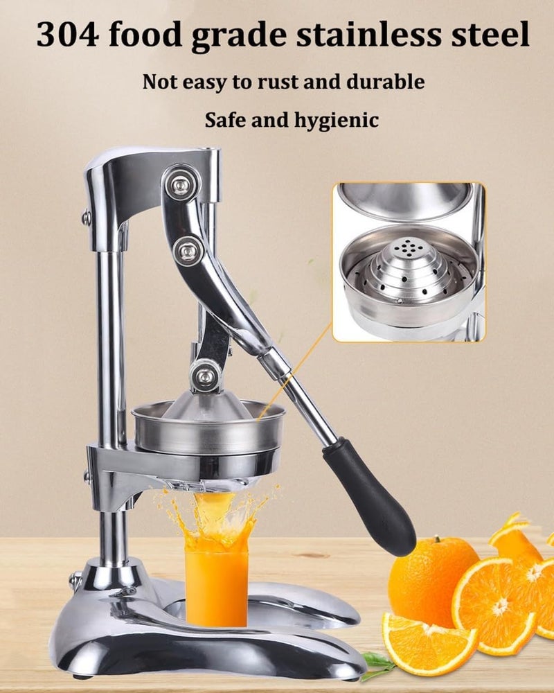 WHIPIN Manual Lemon Citrus Squeezer Commercial Orange Juice Squeezer Stainless Steel Fruit Press Manual Metal Juicer for Countertop Heavy Duty Pomegranate Press  - Image 3