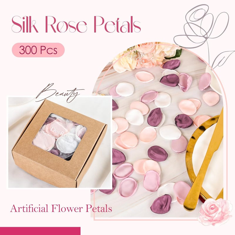 Der Rose 300pcs Artificial Flowers Silk Rose Petals Flower Girl Scatter Petals for Aisle Centerpieces Table Confetti Party Favors Home Wedding Decorations - Image 2