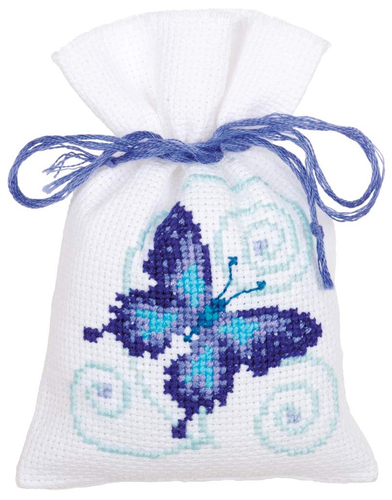 Vervaco Bag kit Blue Butterflies Set of 3, 4,8 inch - Image 3