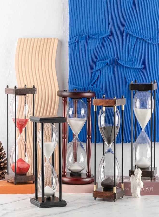 SAMLONG Large Hourglass Timer 60 Minute, Decorative Wooden Sand Timer with Pink Sand, 1 Hour Sand Clock, SL-L61PK - Image 4
