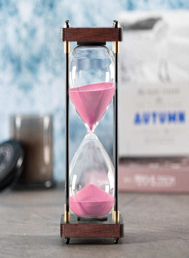 SAMLONG Large Hourglass Timer 60 Minute, Decorative Wooden Sand Timer with Pink Sand, 1 Hour Sand Clock, SL-L61PK - Image 2