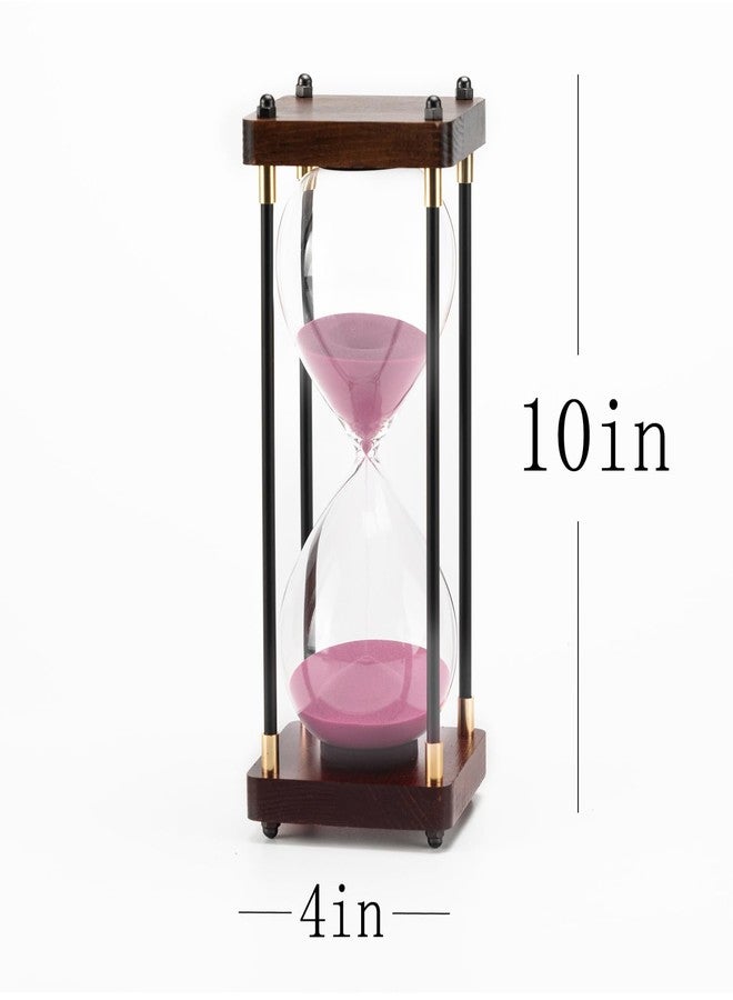 SAMLONG Large Hourglass Timer 60 Minute, Decorative Wooden Sand Timer with Pink Sand, 1 Hour Sand Clock, SL-L61PK - Image 3