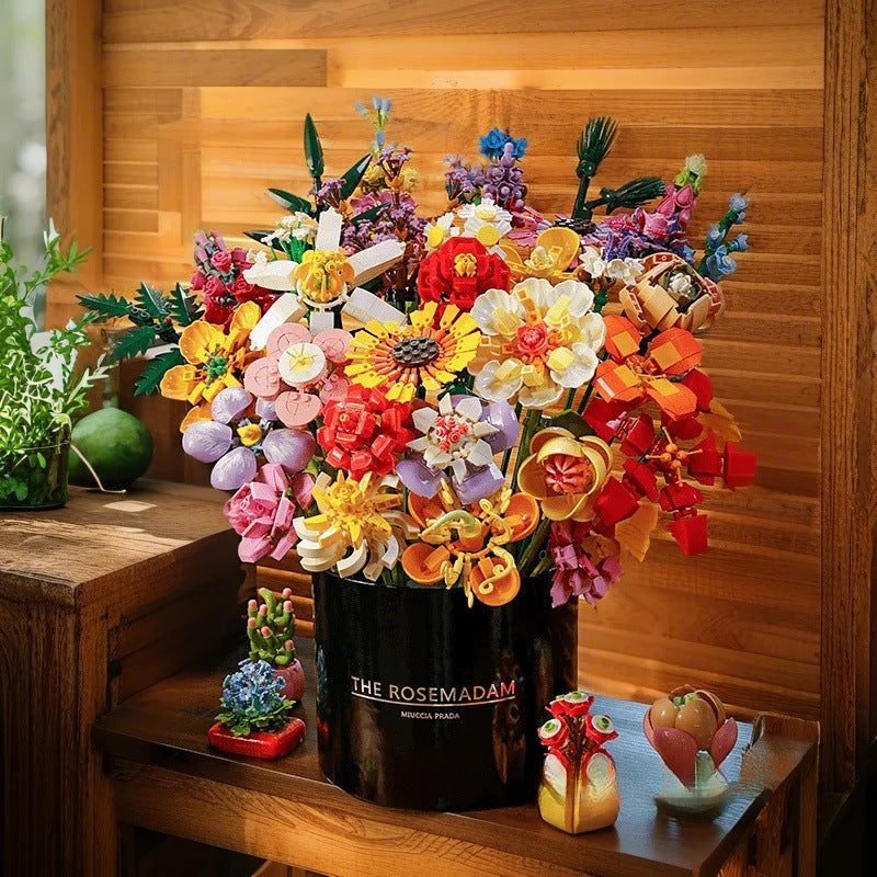 Building Block Flower Assembly Set Flowers Complete Set Bouquet Toys Girl Birthday Diy Girl Ornaments Ins - Image 3