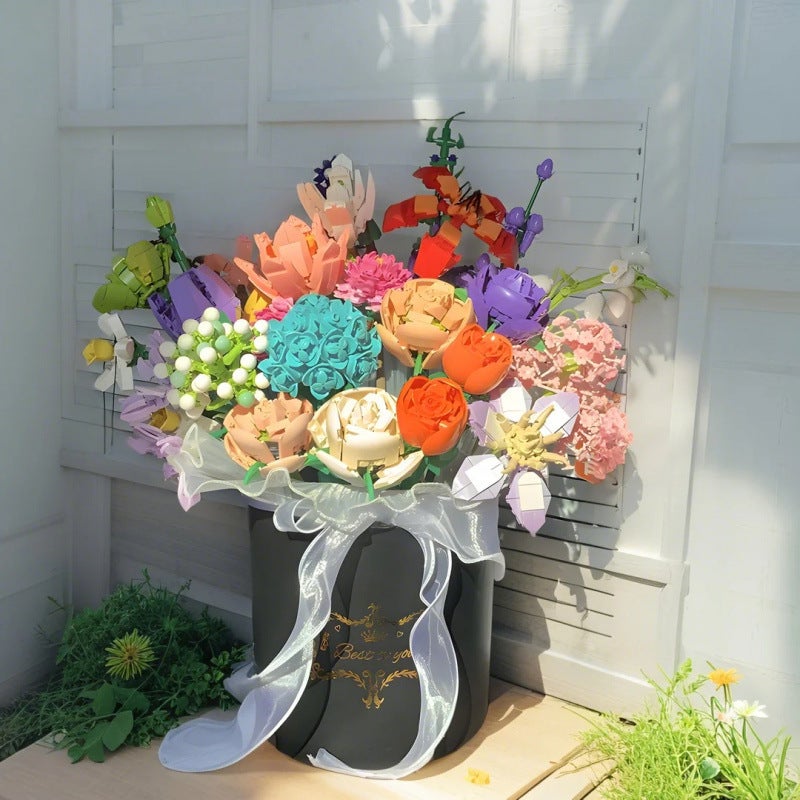 Building Block Flower Assembly Set Flowers Complete Set Bouquet Toys Girl Birthday Diy Girl Ornaments Ins - Image 1