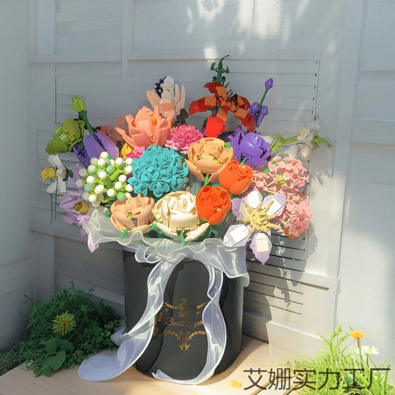 Building Block Flower Assembly Set Flowers Complete Set Bouquet Toys Girl Birthday Diy Girl Ornaments Ins - Image 2
