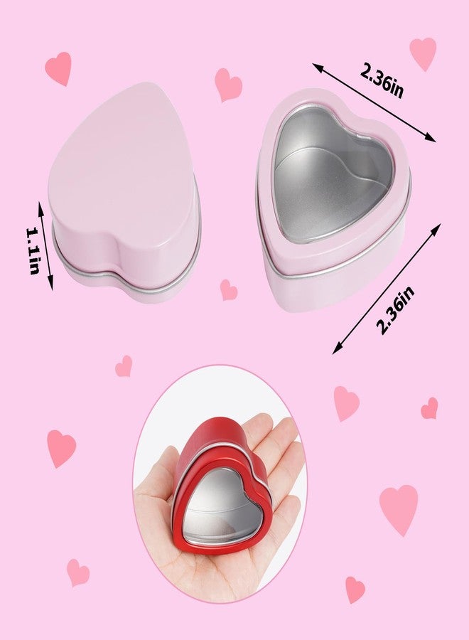 mifengda 12Pack Heart Shaped Metal Tins with Lid Valentine's Day Candle Tins for Making Candles 2oz Heart Shaped Candle Tins with Lids for Candle Making Valentine Wedding Gifts Party - Image 2