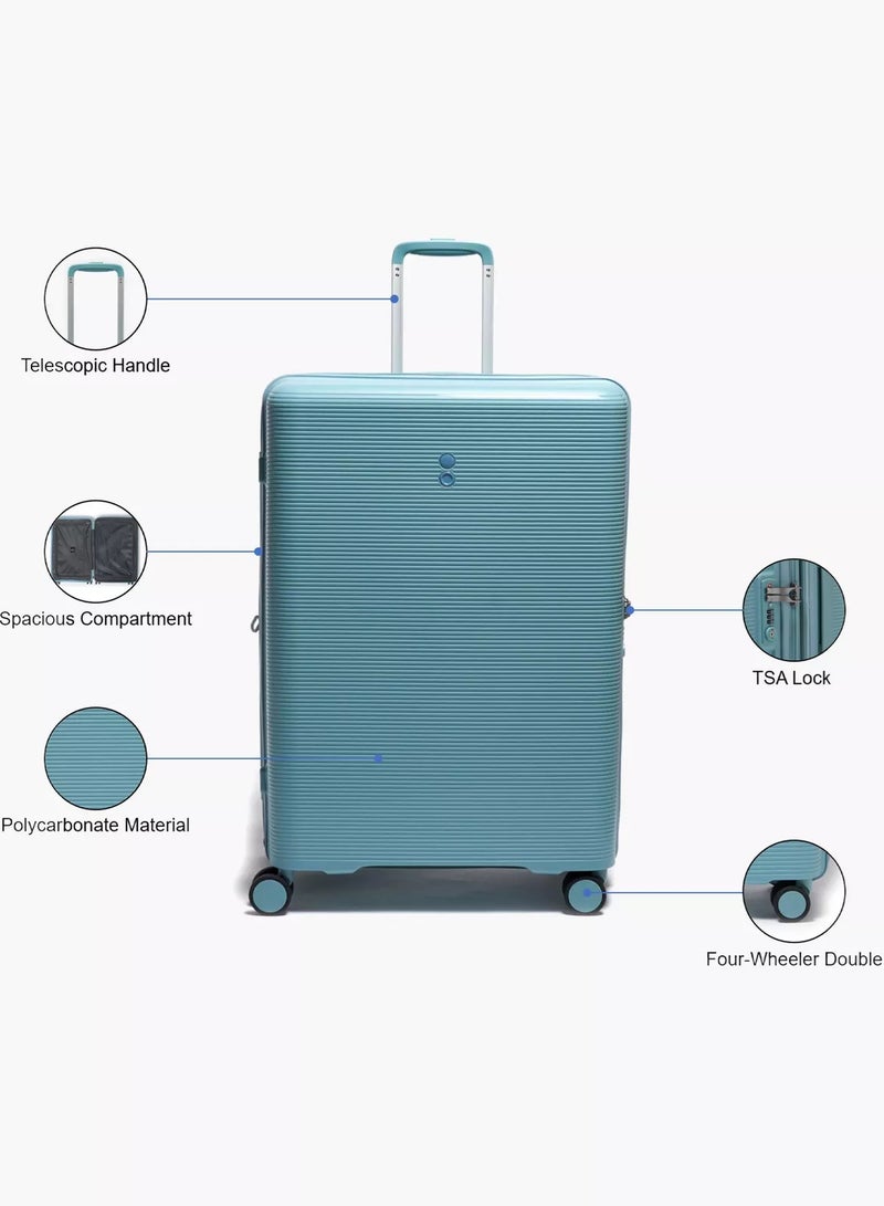 Echolac Forza 65 Cm Hardcase 4-Double Wheeled Expandable Check-In Luggage Trolley - Coastal Blue - Image 3