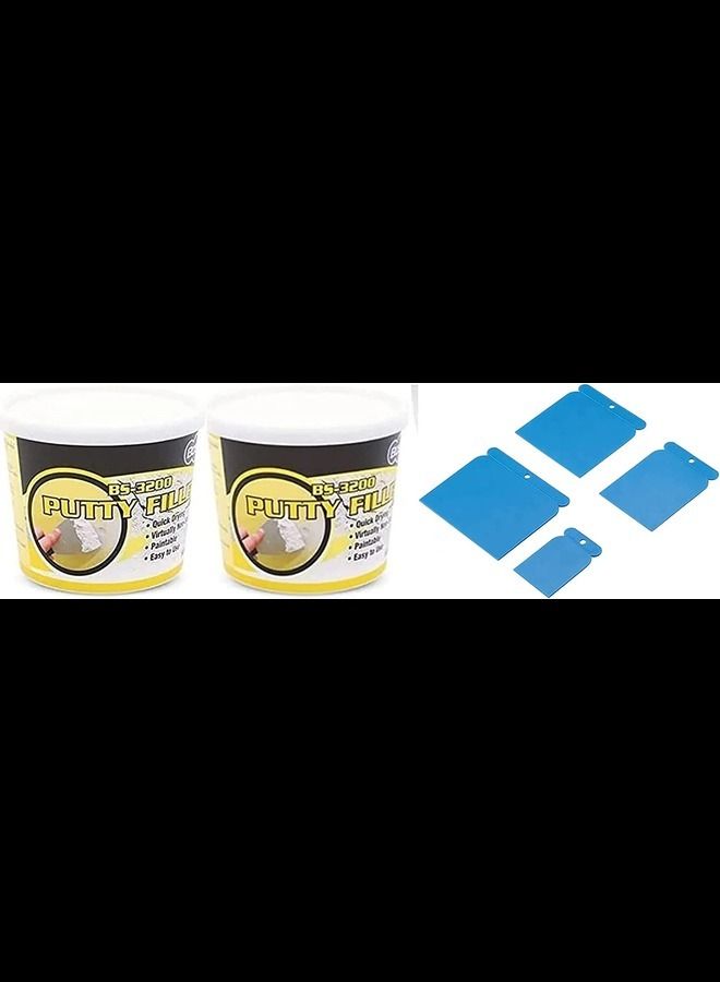 Bossil 4pcs Scrapper Set Pvc With  All-purpose Quick Drying Putty Filler For Drywall - Image 1