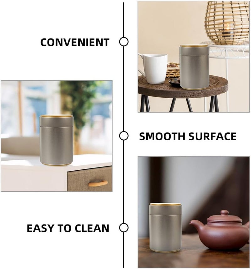 COLLBATH 6pcs Large Tinplate Tea Canisters with Airtight Lids, Metal Coffee Bean Jars Food Storage Containers for Loose Leaf Tea, Candy, Sugar – round Sealed Storage Tins for Kitchen - Image 3