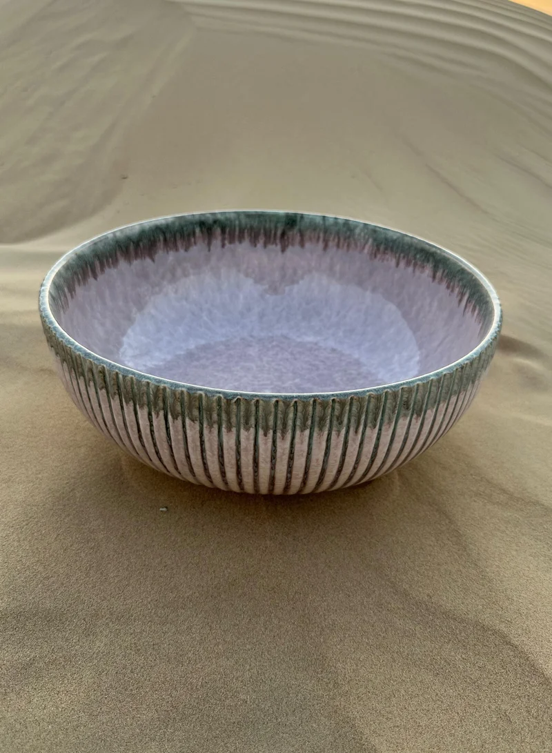 Tohfa Luxe Tohfa Luxe Blush Terra Ceramic Serving Bowl | Large | 32 cm Diameter × 12 cm Height | Handcrafted Pink Matte Glaze | Food-Safe & Dishwasher-Safe