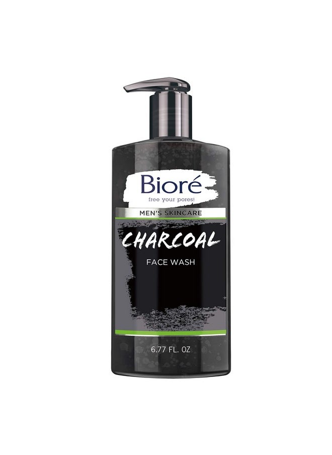 Biore Men'S Skincare Charcoal Face Wash Deep Cleans Pores & Refreshes Skin 6.77 Fl. Ounces  - Image 1