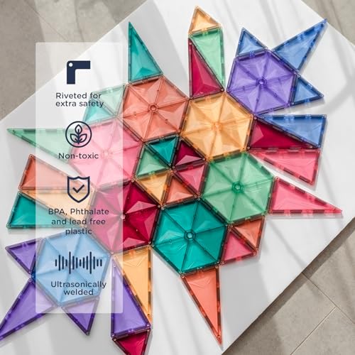 CONNETIX Magnetic Tiles Pastel Geometry Pack, 40 Pieces - Image 3