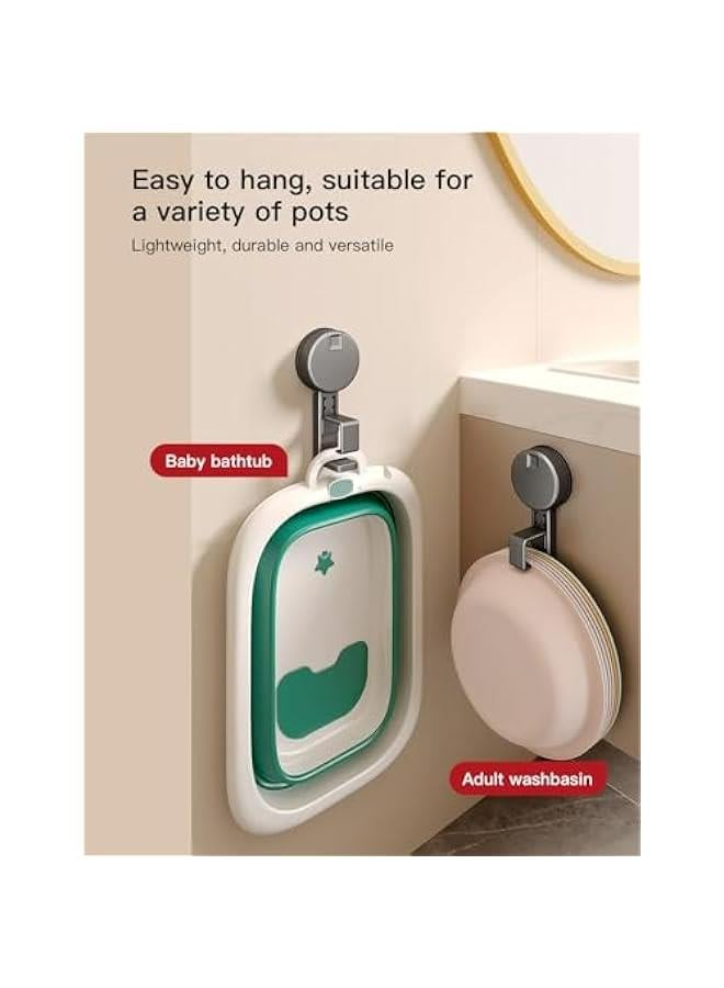 Wall Mounted Wash Basin Hook for Bathroom & Kitchen - Heavy Duty & Adjustable Size - Suitable for Any Basin - Gray - 2 Pack  - Image 3