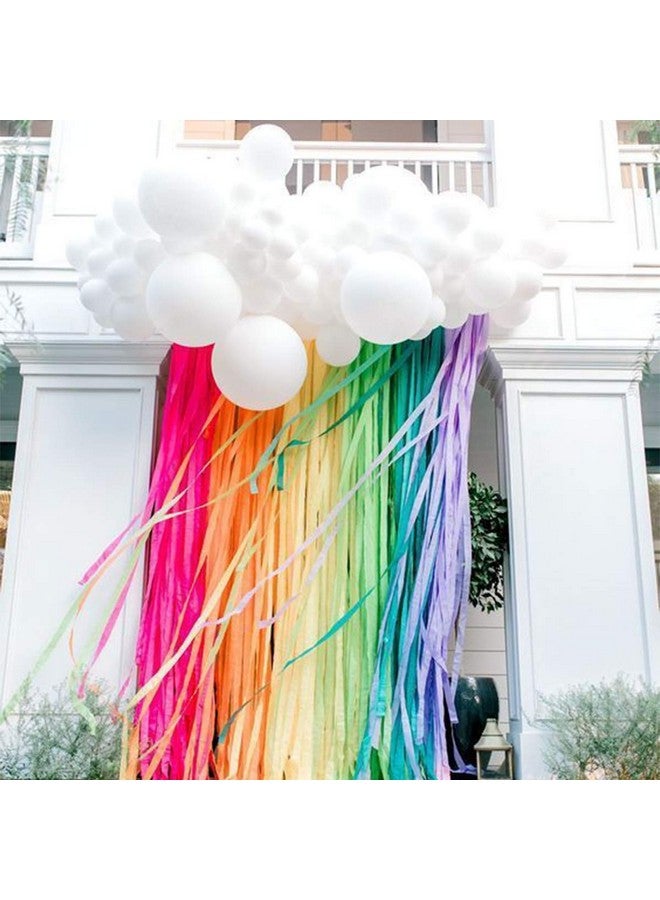 JOYYPOP Rainbow Party Decorations with White Balloon Garland and Rainbow Crepe Paper Streamers for Rainbow Baby Shower Rainbow Birthday Party - Image 2
