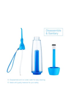 Excefore Water Dental Flosser, Pick Non Electric Portable Affordable Oral Irrigator, Cordless Manual Air Pressure, for Teeth Oral Irrigator Water Teeth Cleaner, Simple Operation for Home and Travel (Blue)  - Image 4