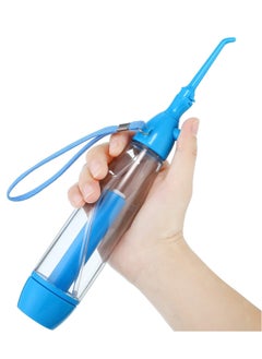 Excefore Water Dental Flosser, Pick Non Electric Portable Affordable Oral Irrigator, Cordless Manual Air Pressure, for Teeth Oral Irrigator Water Teeth Cleaner, Simple Operation for Home and Travel (Blue)  - Image 1