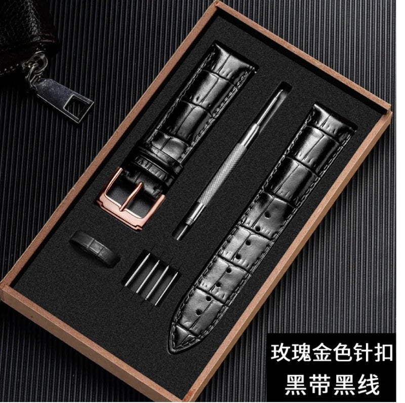 Bluejw Universal Replacement Leather Watch Strap Leather Watchband for Men Women 18mm  20mm  22mm Watch Band - Image 4