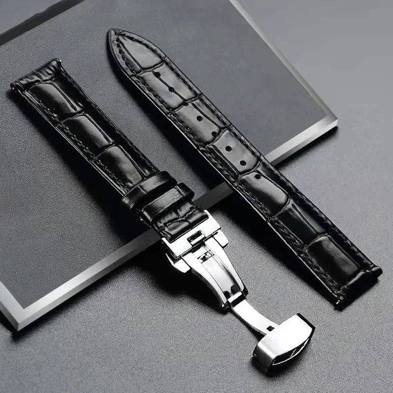 Bluejw Universal Replacement Leather Watch Strap Leather Watchband for Men Women 18mm  20mm  22mm Watch Band - Image 1