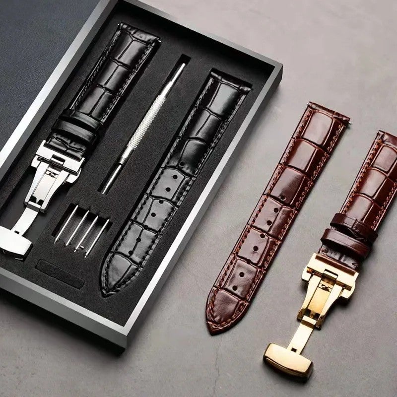 Bluejw Universal Replacement Leather Watch Strap Leather Watchband for Men Women 18mm  20mm  22mm Watch Band - Image 2
