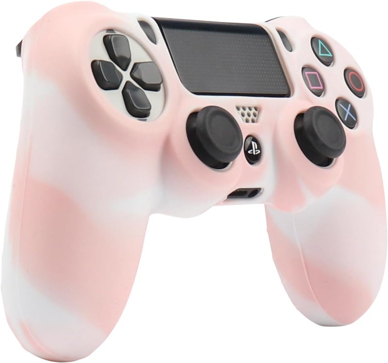 RALAN Pink Controller Skin Protector - Silicone Cover Compatible with PS4 Slim/PS4 Pro Controller (6 Pro Thumb Grips, 2 Skull Cap Grips)(Camouflage Pink + White Pink) - Image 4
