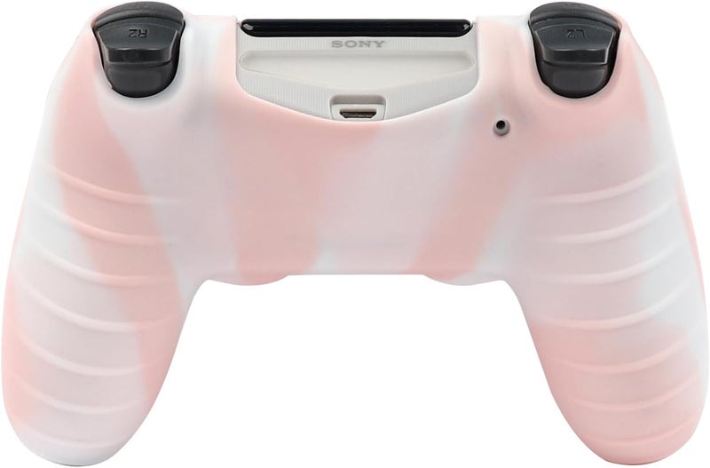 RALAN Pink Controller Skin Protector - Silicone Cover Compatible with PS4 Slim/PS4 Pro Controller (6 Pro Thumb Grips, 2 Skull Cap Grips)(Camouflage Pink + White Pink) - Image 3