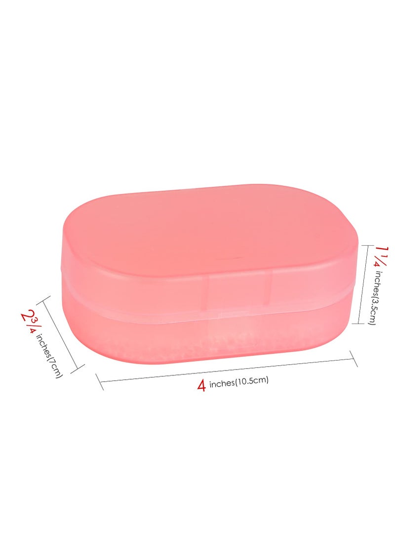 Excefore - Travel Soap Container, 4 Pack Portable Soap Dish with Sponge Pad, Bar Soap Holder With Lid For Shower, For Traveling, Camping, Gym - Image 1