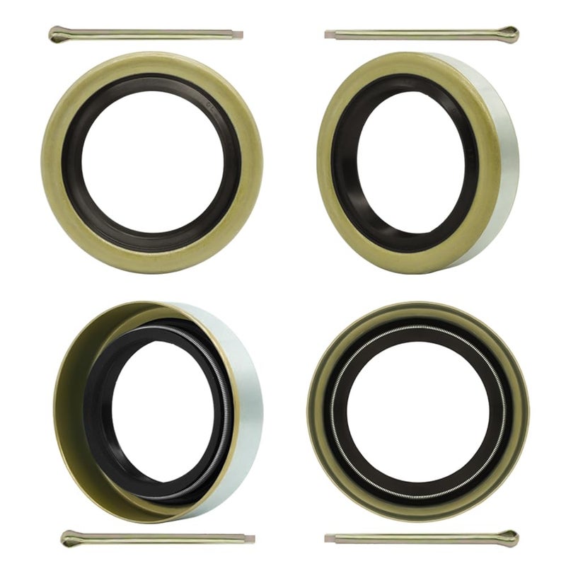 RV Murts 4pcs Trailer Axle Hub Wheel Grease Seals ID 225 x OD 3371 Double Lip Grease Seal with 4pcs Cotter Pins for 52007000 lbs Trailer Axle Dexter 010036 22333TB Sealer for Spindles Hub Wheel - Image 2