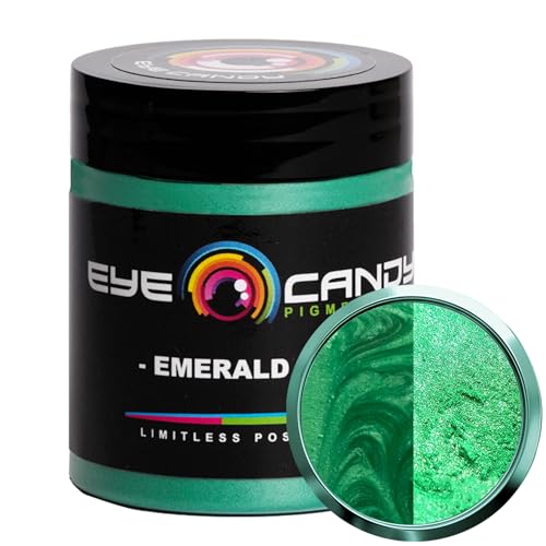 Eye Candy Pigments Premium Green Mica Powder - Matcha Green (25gr) - for Epoxy, Resin, Soap, Paint, Woodworking, Acrylic Pouring, Bath Bombs, Fishing Lures - DIY Arts and Crafts Additive - Image 1