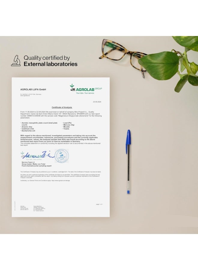 Magnesium Glycinate (Bisglycinate), Chelated Magnesium Supplements | 180 Vegan Premium Magnesium Capsules (3 Month Supply) | Providing 350mg Elemental Magnesium - Image 2
